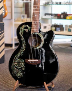 Luna Guitars fauna dragon a/e – classic black (Käytetty)