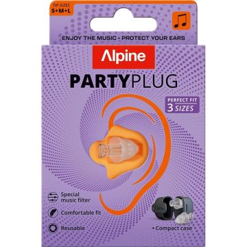 Alpine PARTYPLUG korvatulpat, läpinäkyvä 