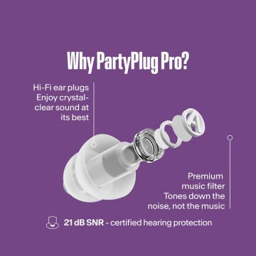 Alpine  PartyPlug Pro korvatulpat, läpinäkyvä 