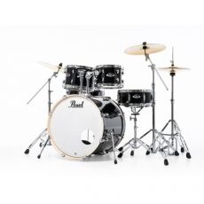 22" Pearl Export EXX725SBR Jet Black w/Stands & Sabian Cymbals rumpusetti