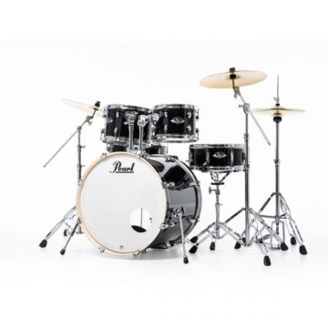 22" Pearl Export EXX725SBR Jet Black w/Stands & Sabian Cymbals rumpusetti